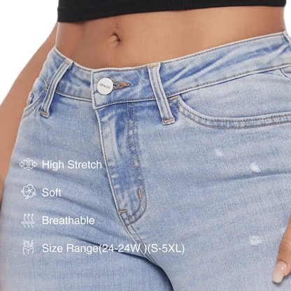 Mid-Low Rise Stretch Wide Leg Jeans