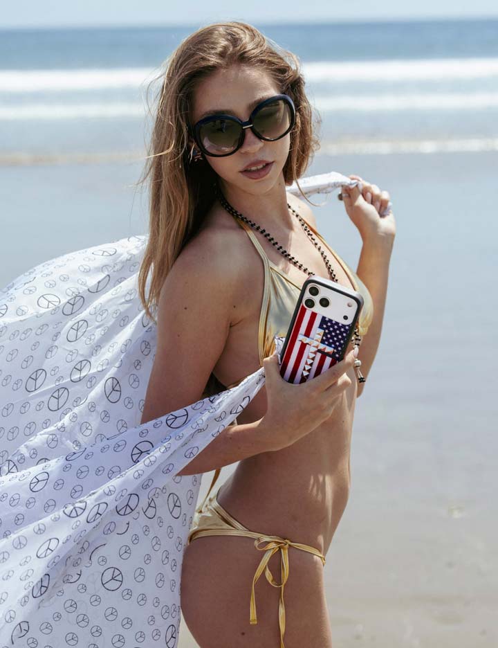 Stud Cross American Flag iPhone Case