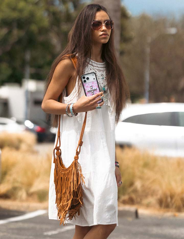Stud Cross Forget Me Not Floral | Pink iPhone Case