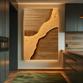 Arte de pared de grieta de madera