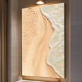 Arte de pared costero de playa beige