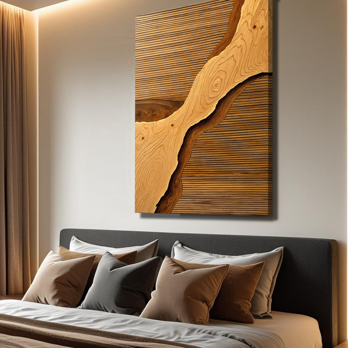Arte de pared de grieta de madera