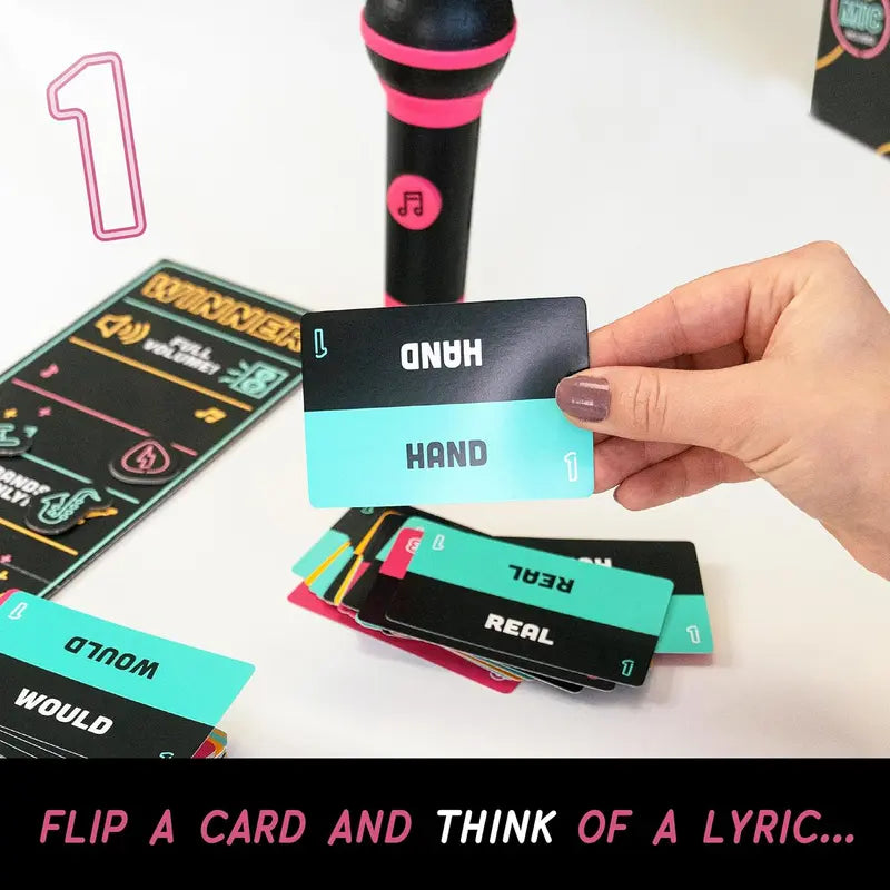 Grab The Mic – Ultimate Karaoke Party Game for Non-Singers | 125 Cards & Foam Mic Fun