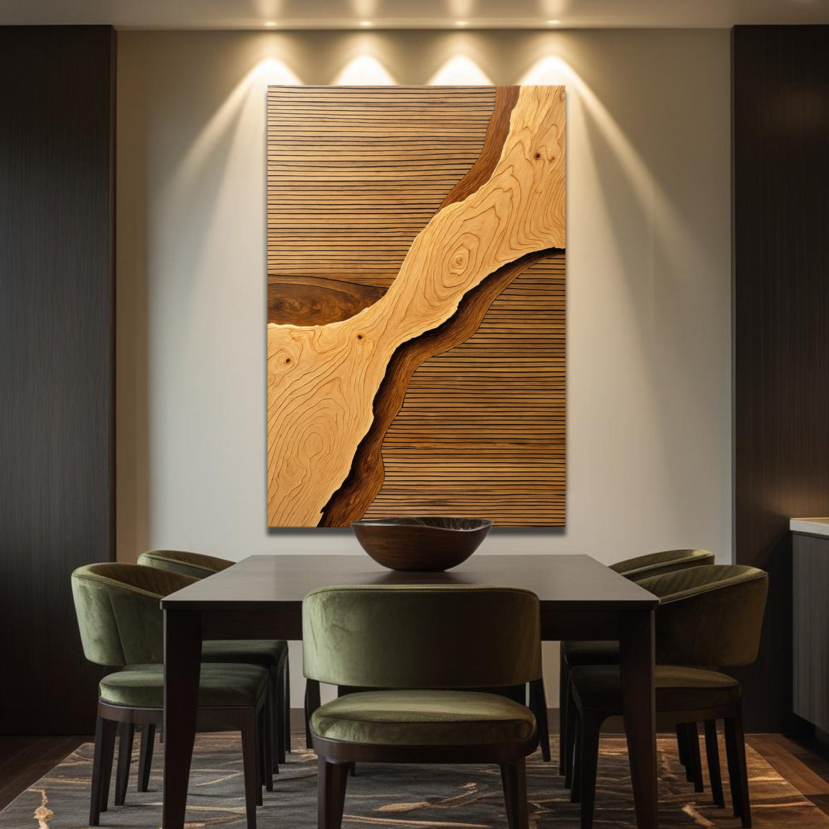 Arte de pared de grieta de madera