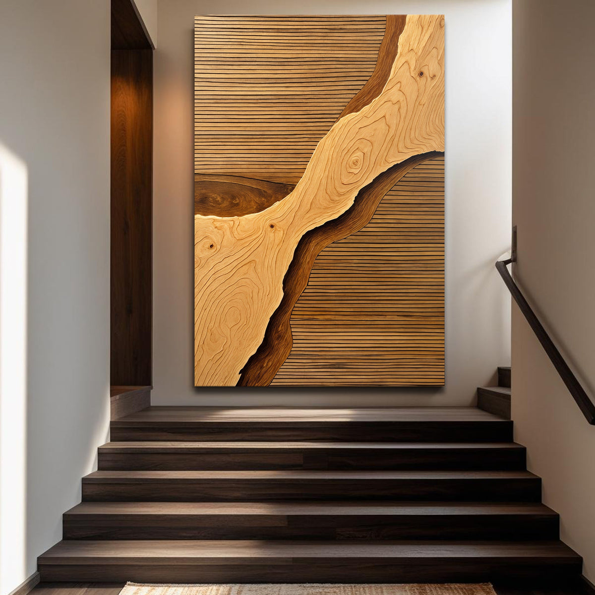 Arte de pared de grieta de madera