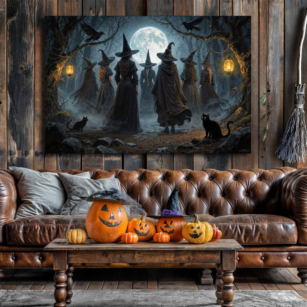Arte de pared de Halloween "Aquelarre de brujas"
