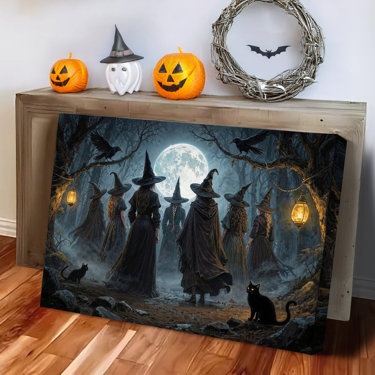 Arte de pared de Halloween "Aquelarre de brujas"