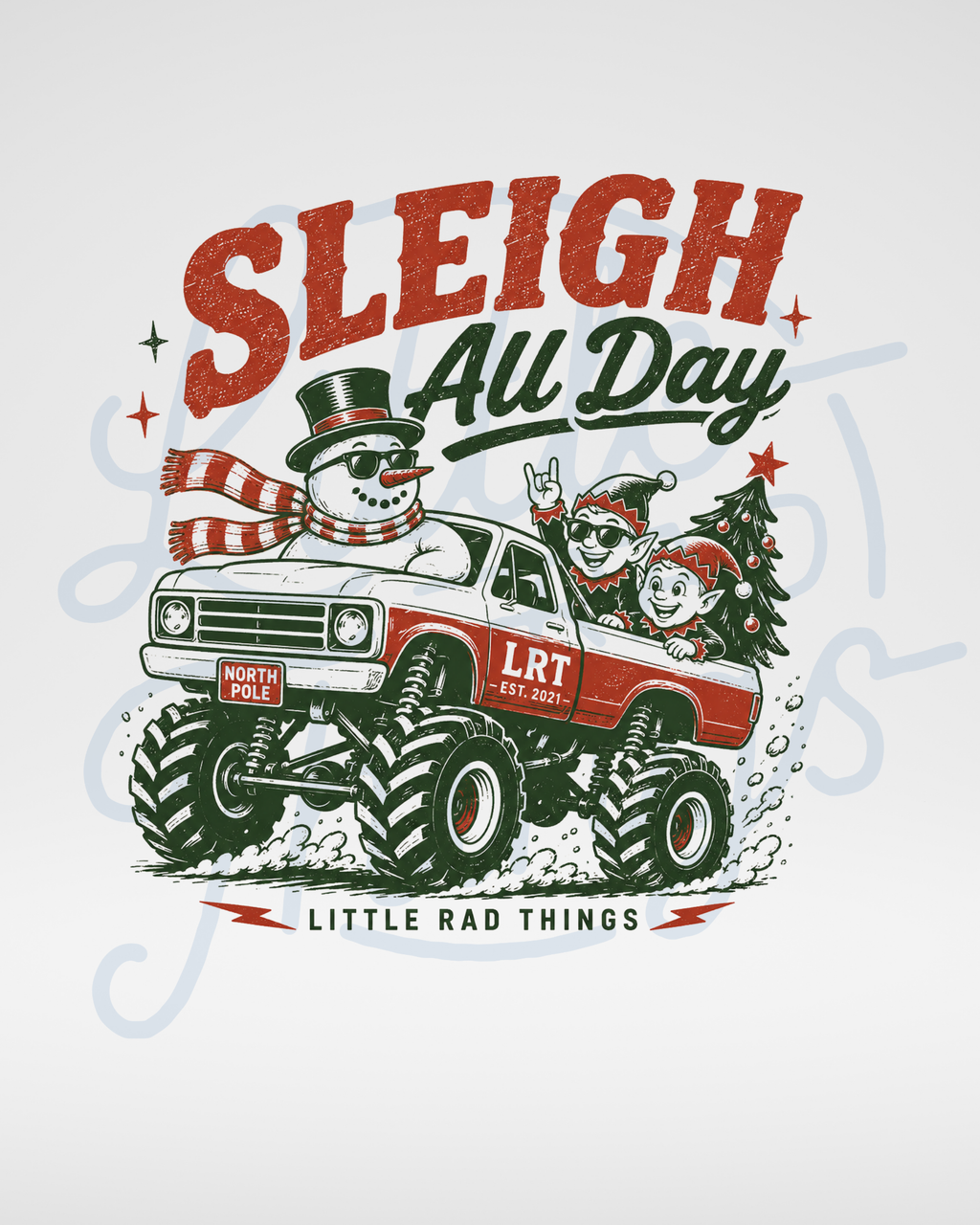 SLEIGH ALL DAY TODDLER CHRISTMAS MONSTER TRUCK HOODIE