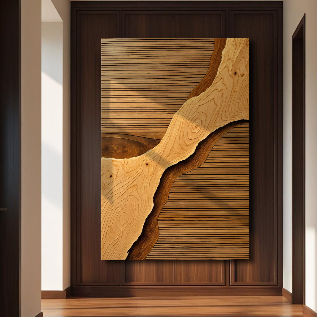 Arte de pared de grieta de madera