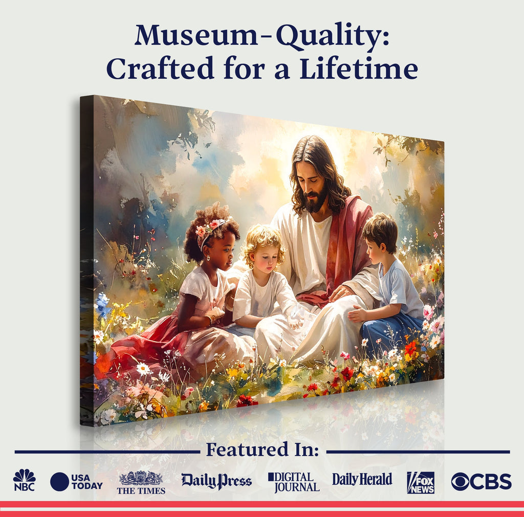 Jesús con niños Faith Wall Art VIII