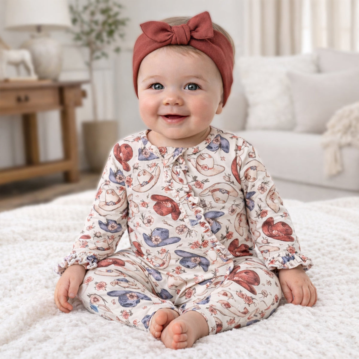 Wildflower Rodeo Cowgirl Zipper Romper - Bamboo Baby