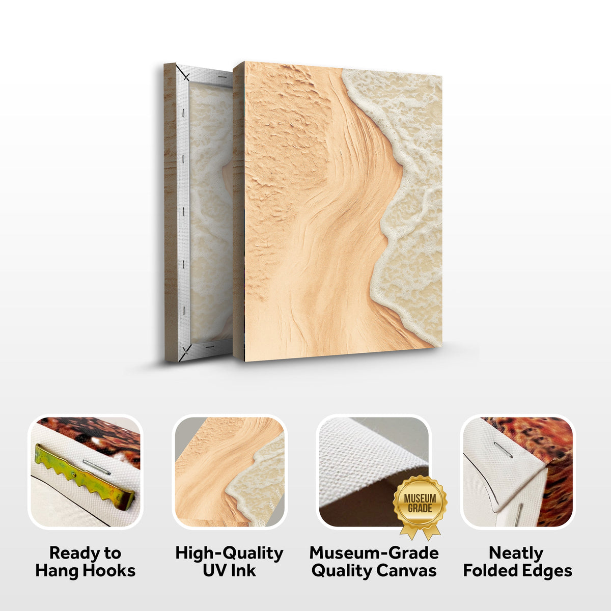 Arte de pared costero de playa beige