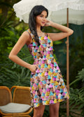 Vestido de patinadora con estampado de cupcakes
