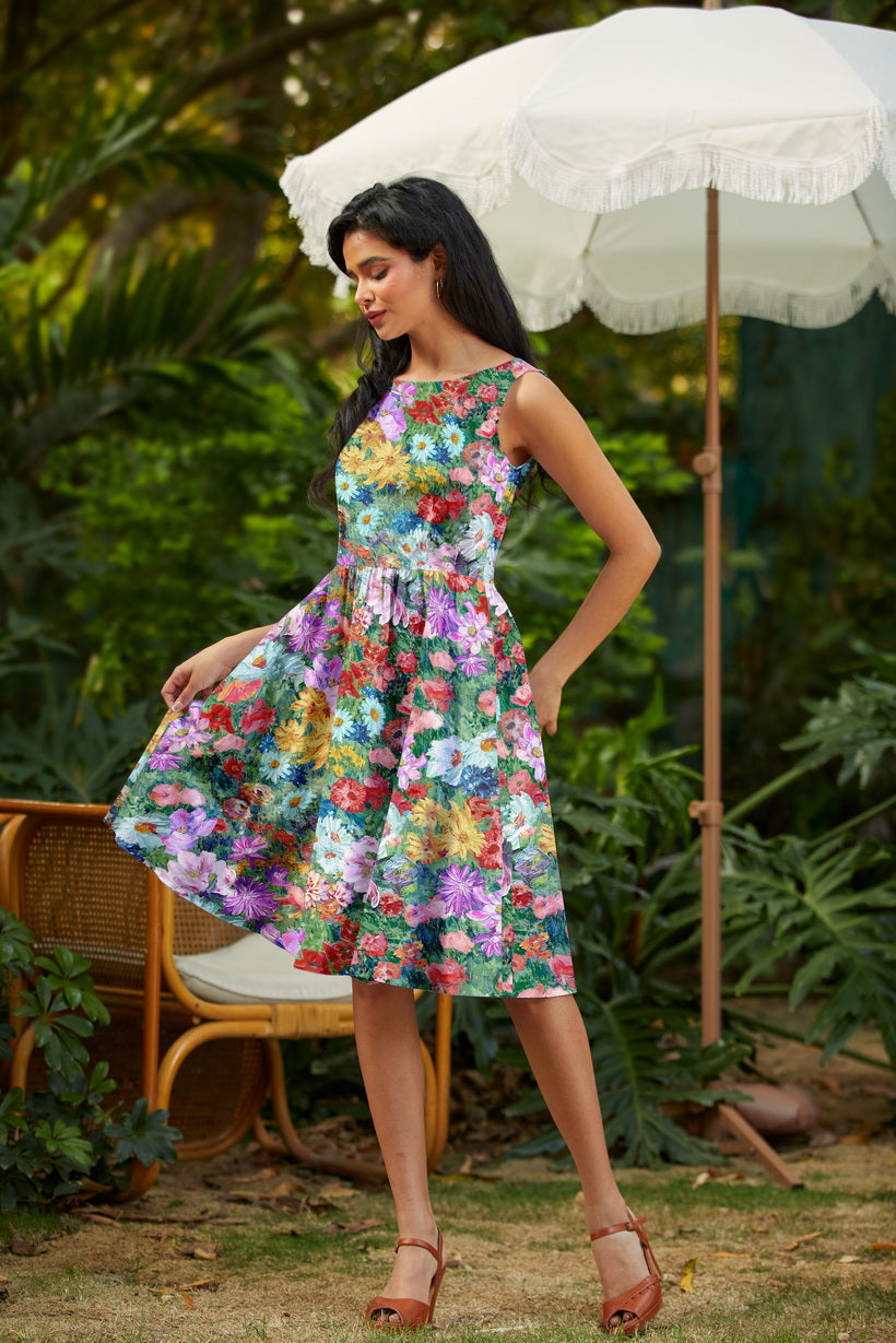 Vestido vintage floral