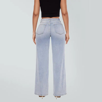 Mid-Low Rise Stretch Wide Leg Jeans