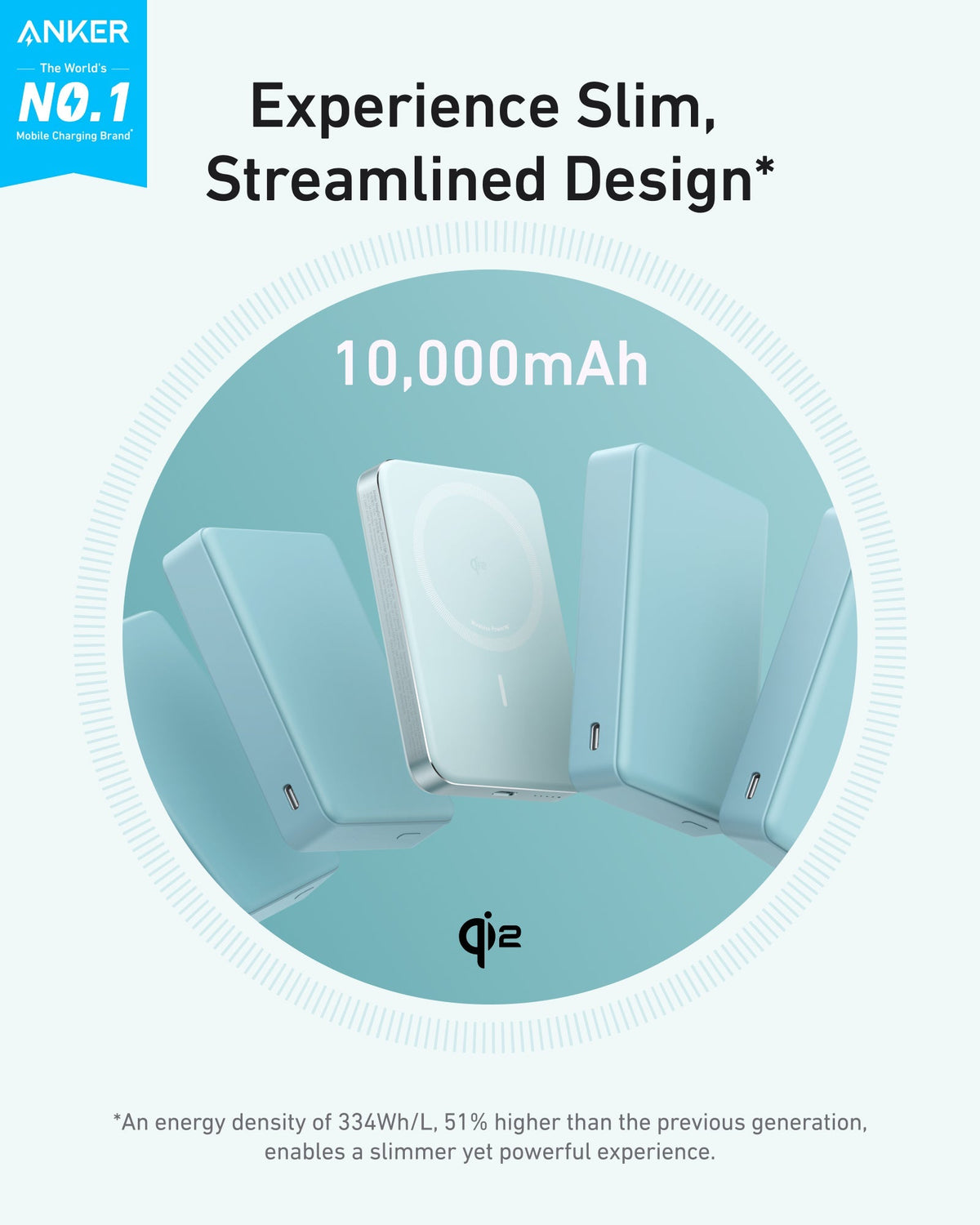 Batería Externa Anker MagGo (10K, Delgada)