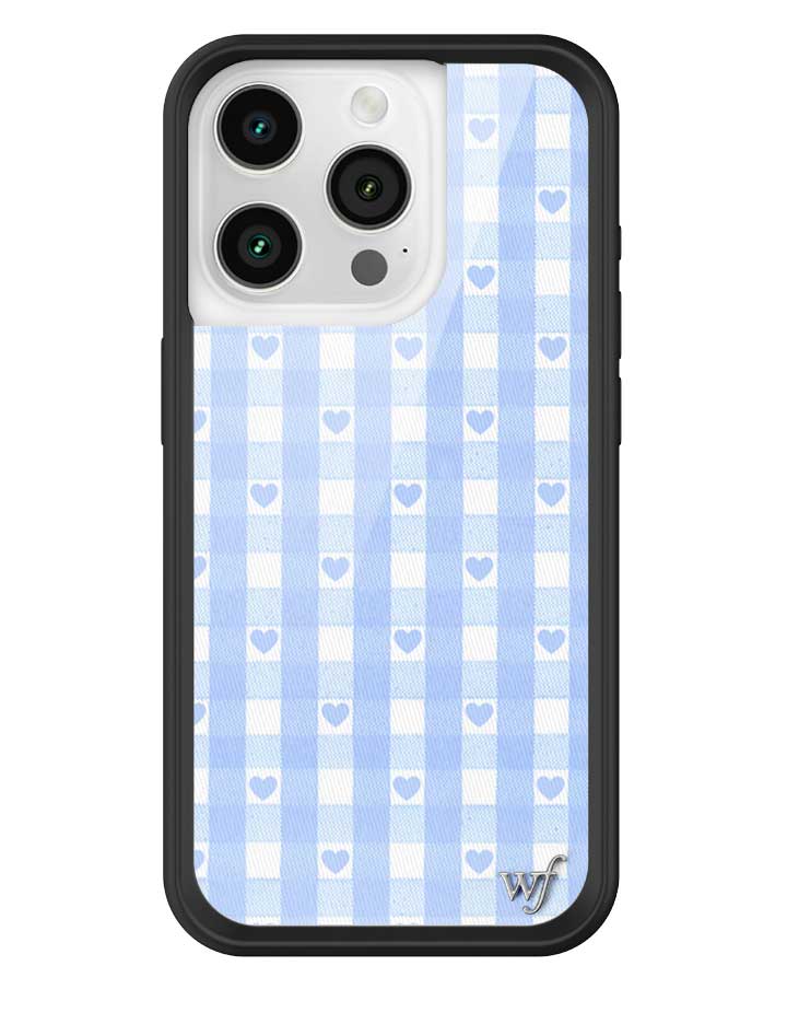 Gingham Hearts | Blue iPhone Case