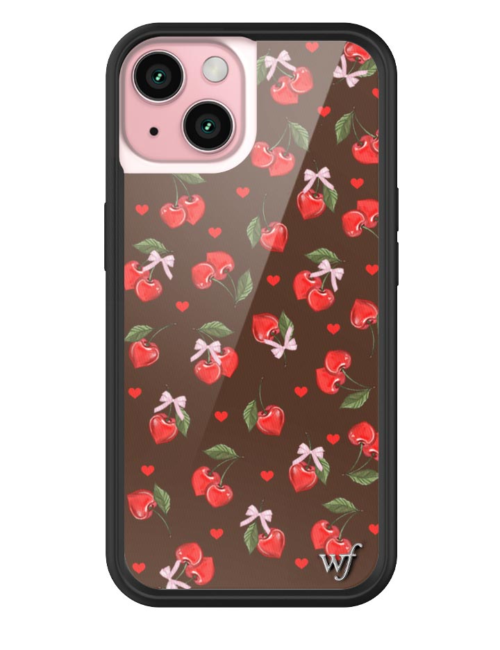 Funda de iPhone de cerezas con chocolate