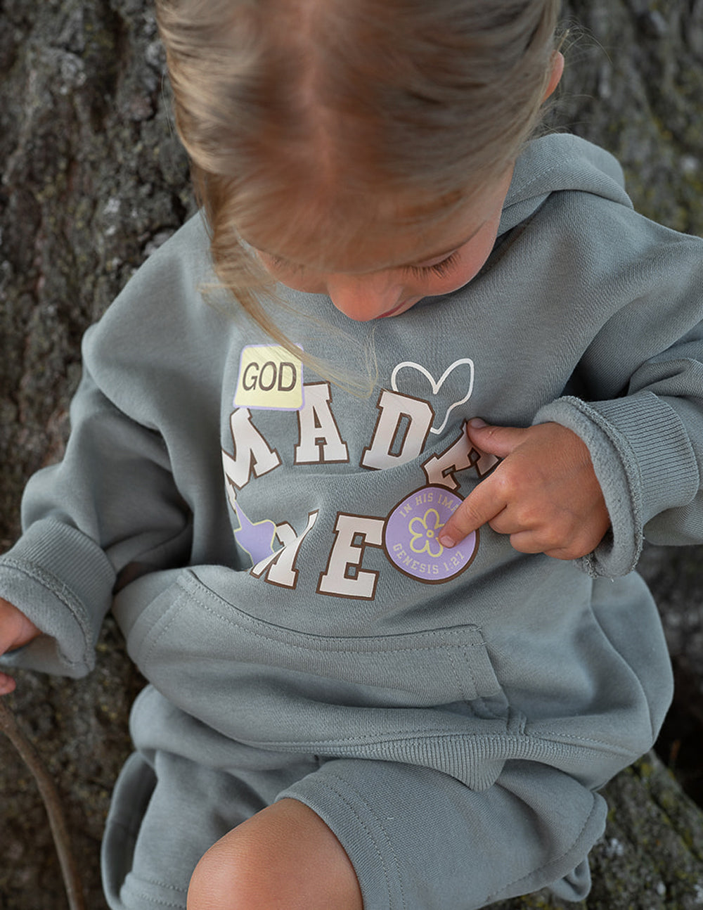 Sudadera con capucha para niños "Dios me creó"