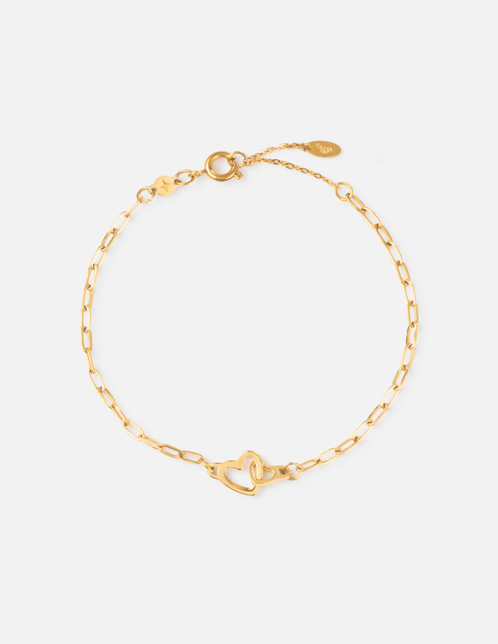 Pulsera con cadena de clips y motivo de corazón