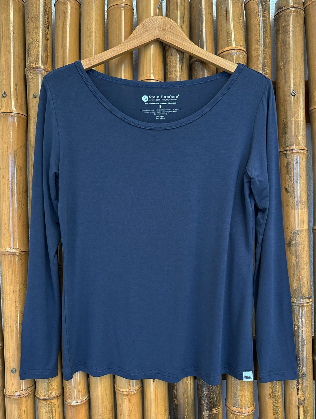 Camiseta de bambú de manga larga para mujer