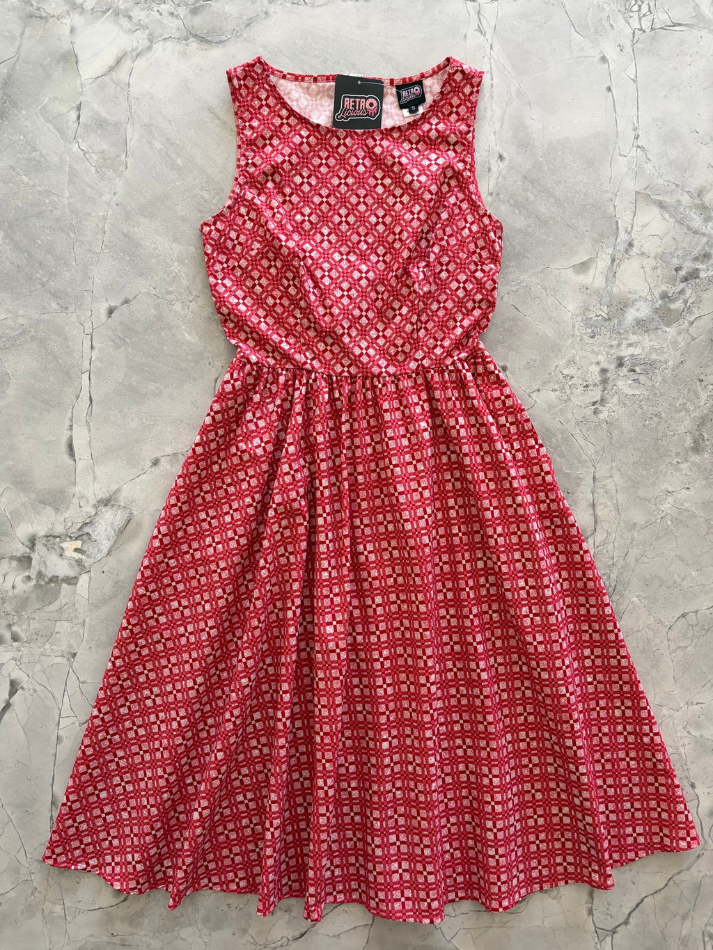 Vestido midi rojo diamante
