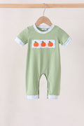 Green Pumpkin Embroidery Romper