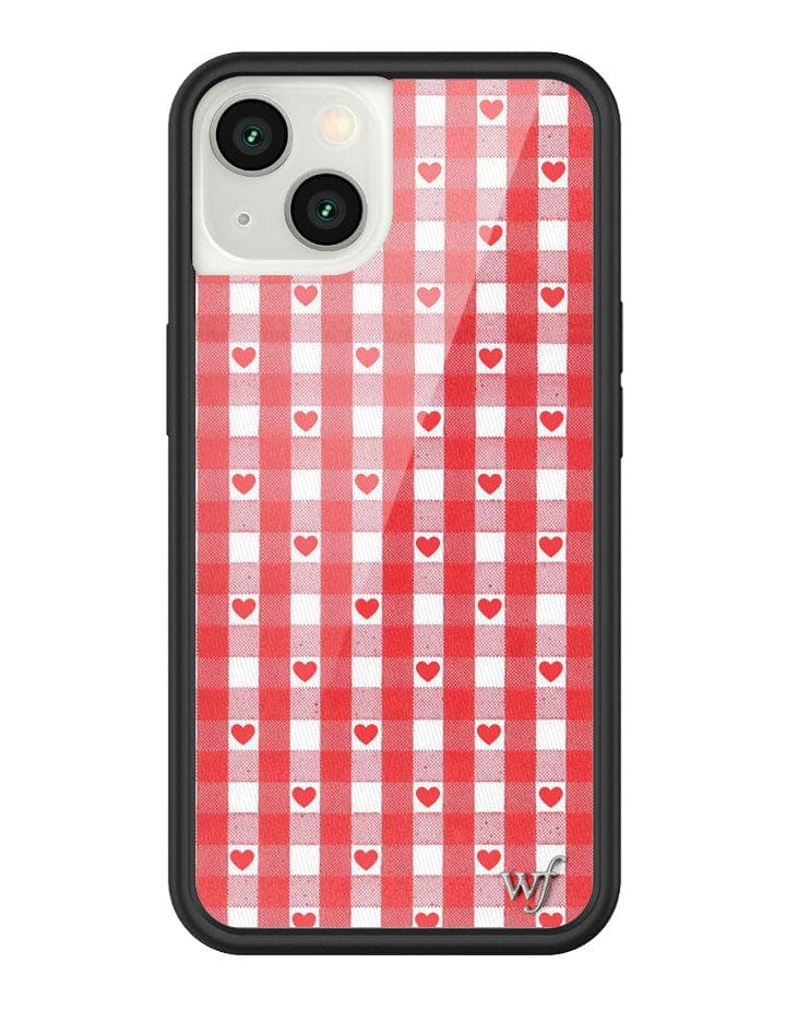 Corazones de Vichy | Funda Roja para iPhone