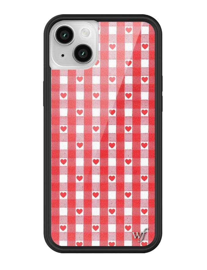 Corazones de Vichy | Funda Roja para iPhone