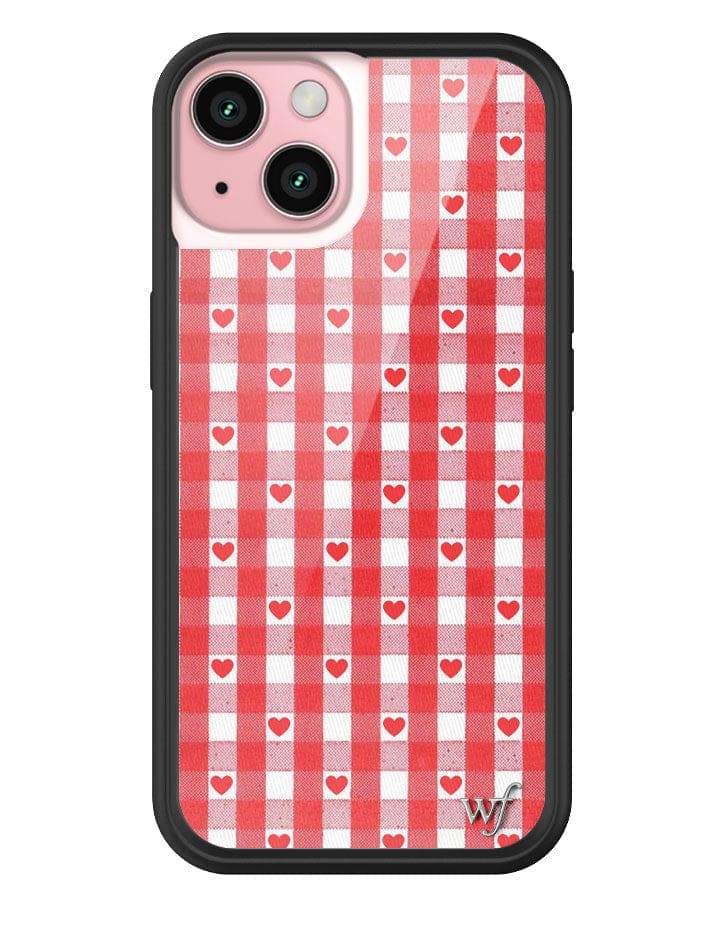 Corazones de Vichy | Funda Roja para iPhone