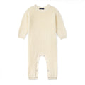 Baby Knit Romper Snap Closure in Cream