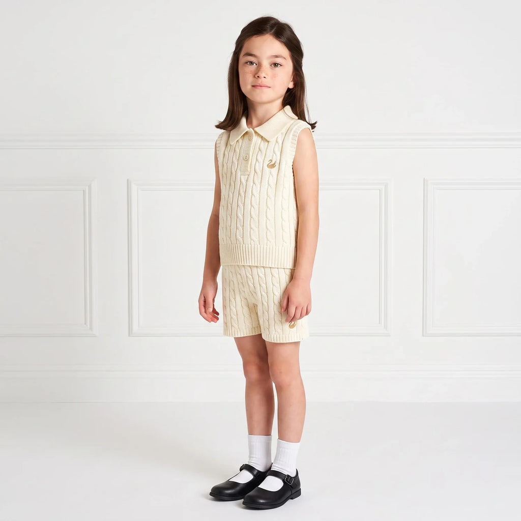 Cable Knit Short in Cream