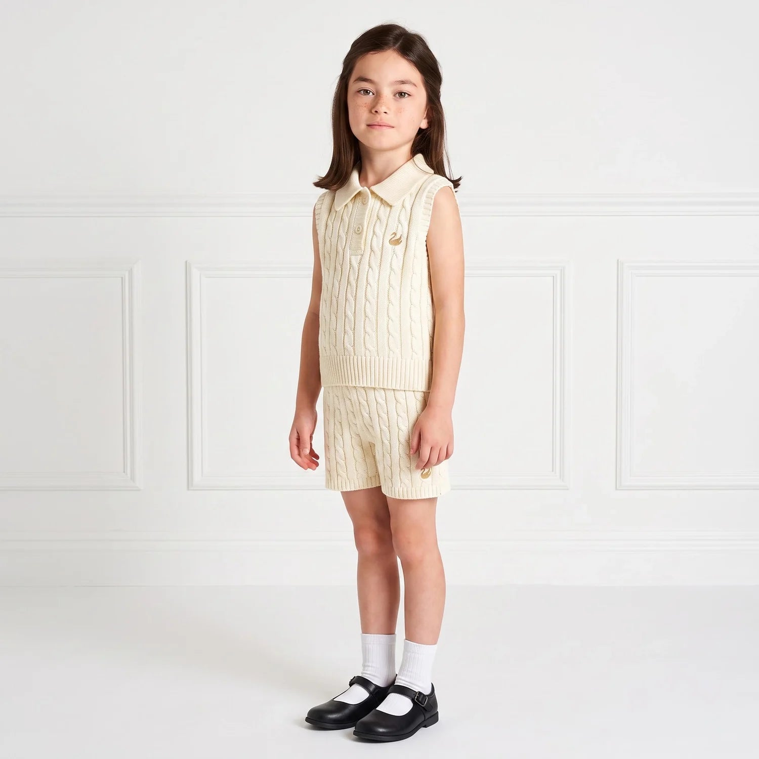 Cable Knit Short in Cream
