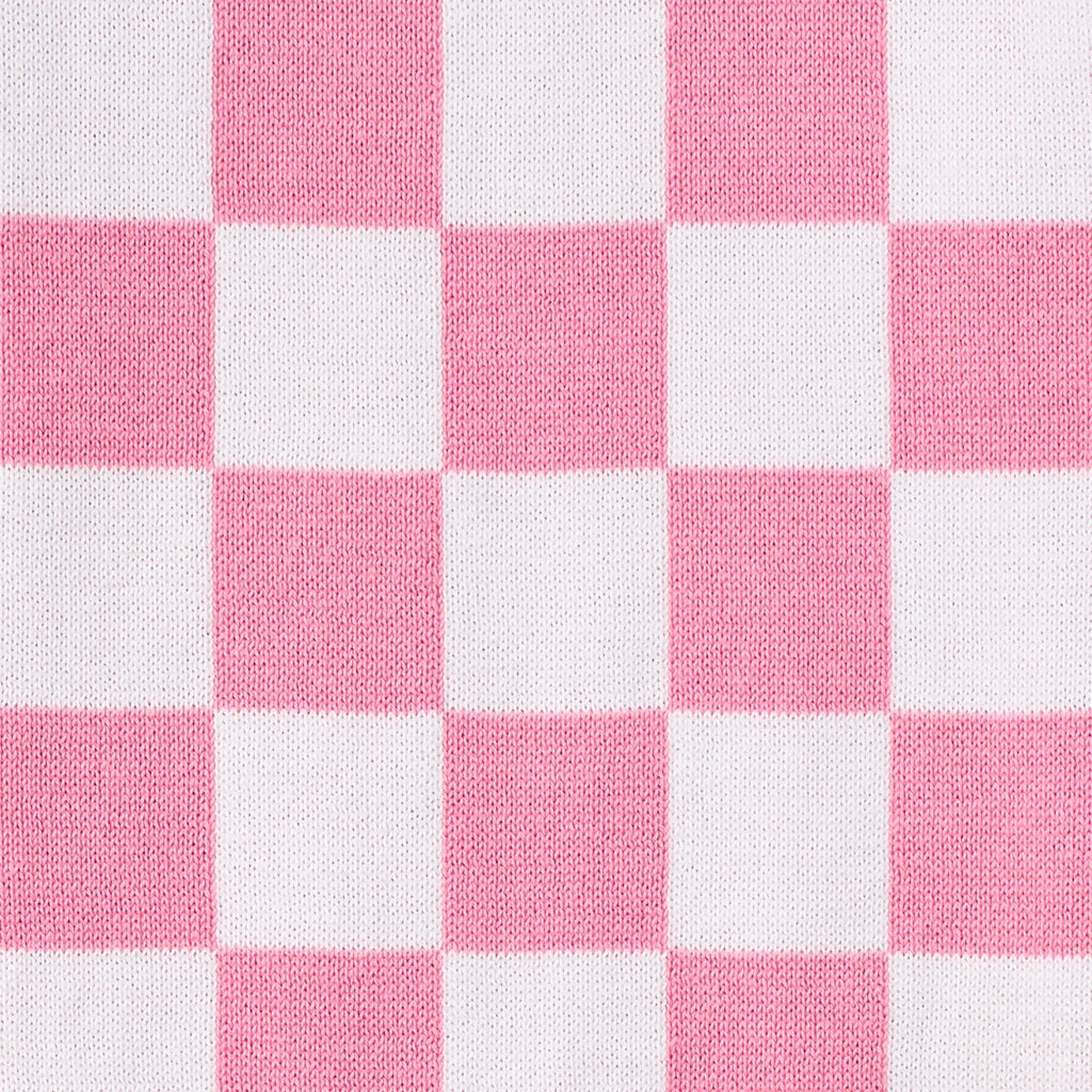 Pink Checker Knit Jogger Pants
