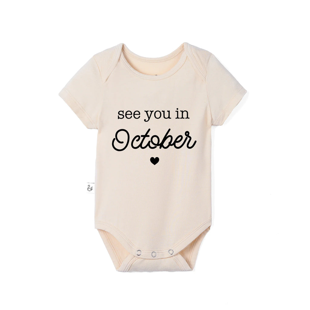 'See You in October' Bamboo Baby Bodysuit