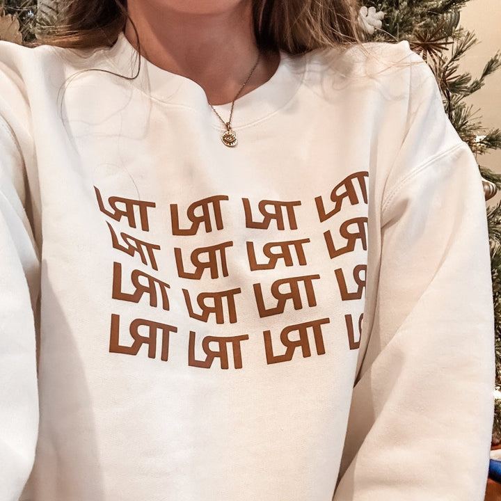 SUDADERA DE CUELLO REDONDO CON LOGOTIPO REPETIDO LRT PARA ADULTOS