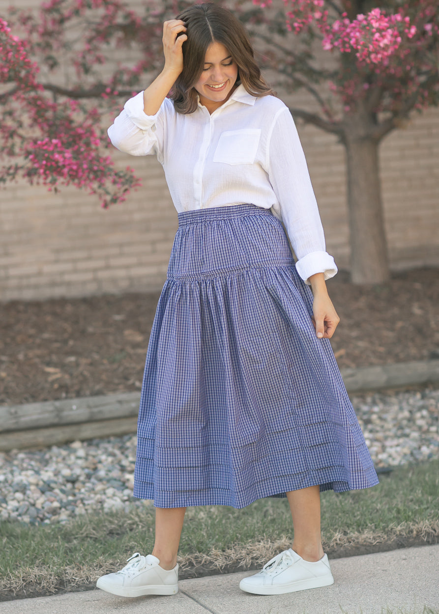 Blusa abotonada de gasa de algodón Bailey