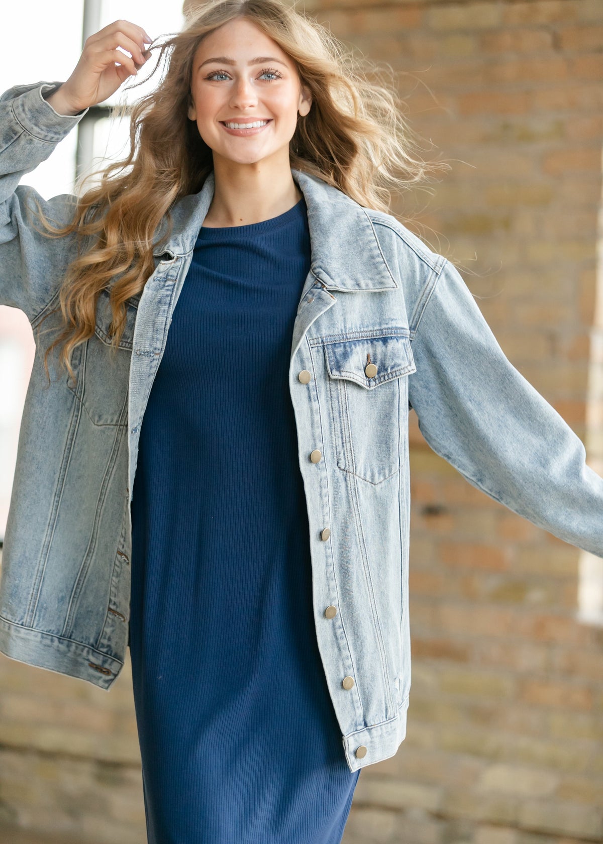 Chaqueta vaquera oversize Brinx de lavado claro
