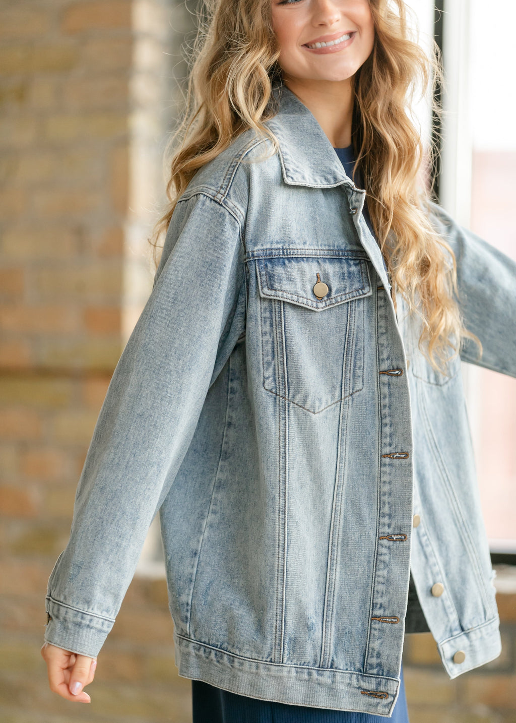 Chaqueta vaquera oversize Brinx de lavado claro