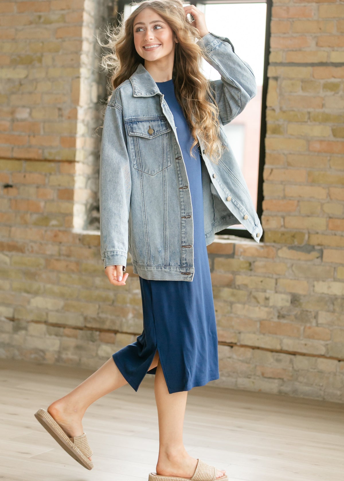 Chaqueta vaquera oversize Brinx de lavado claro