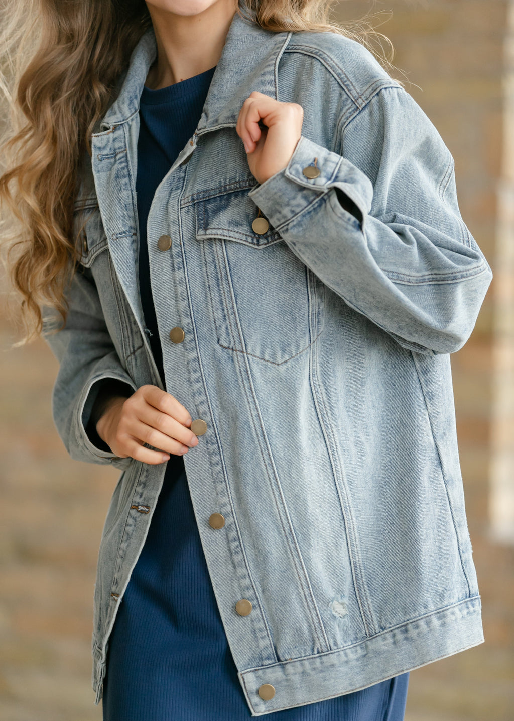 Chaqueta vaquera oversize Brinx de lavado claro
