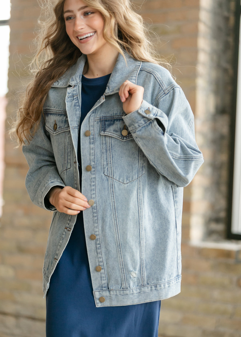 Chaqueta vaquera oversize Brinx de lavado claro