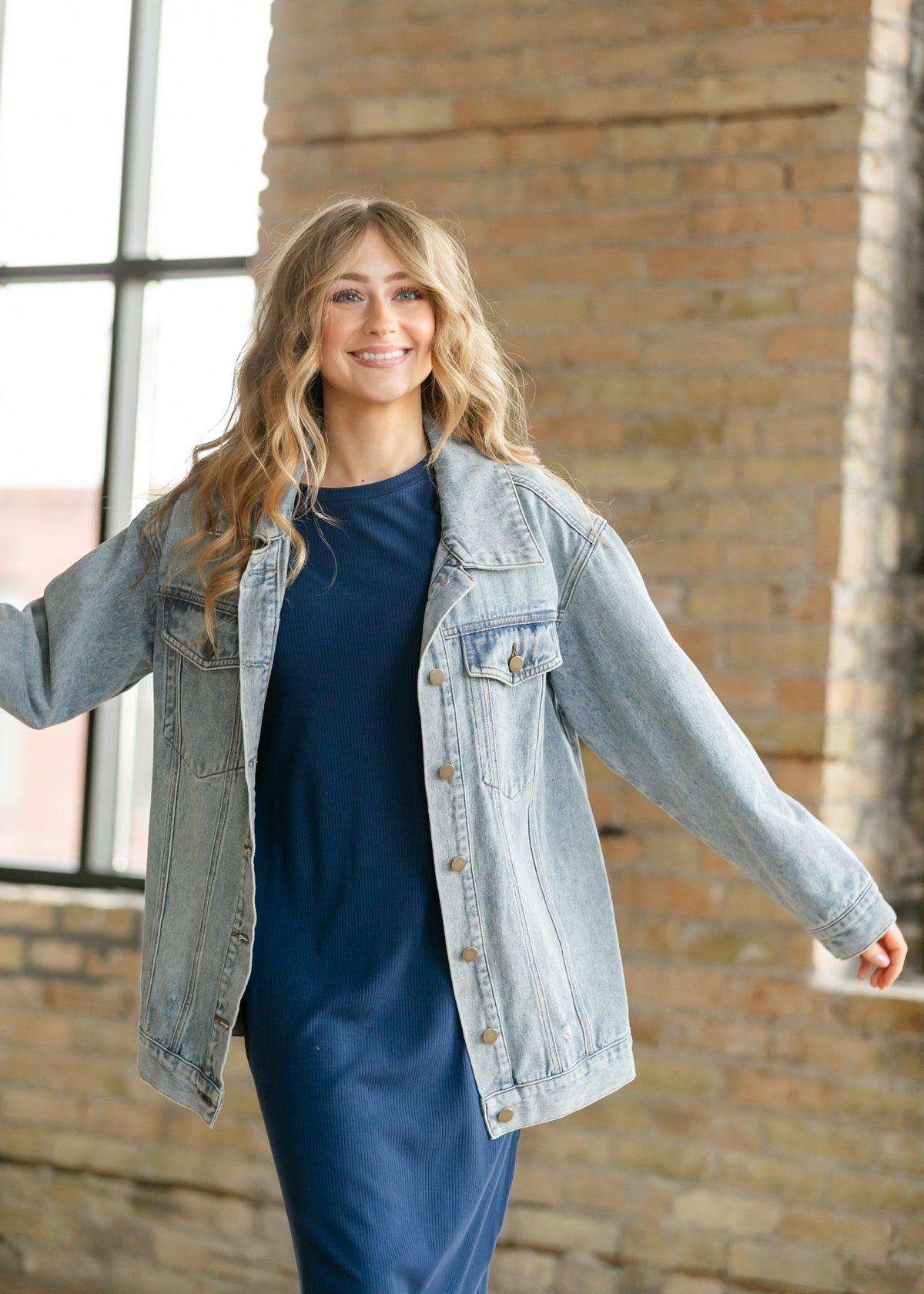 Chaqueta vaquera oversize Brinx de lavado claro