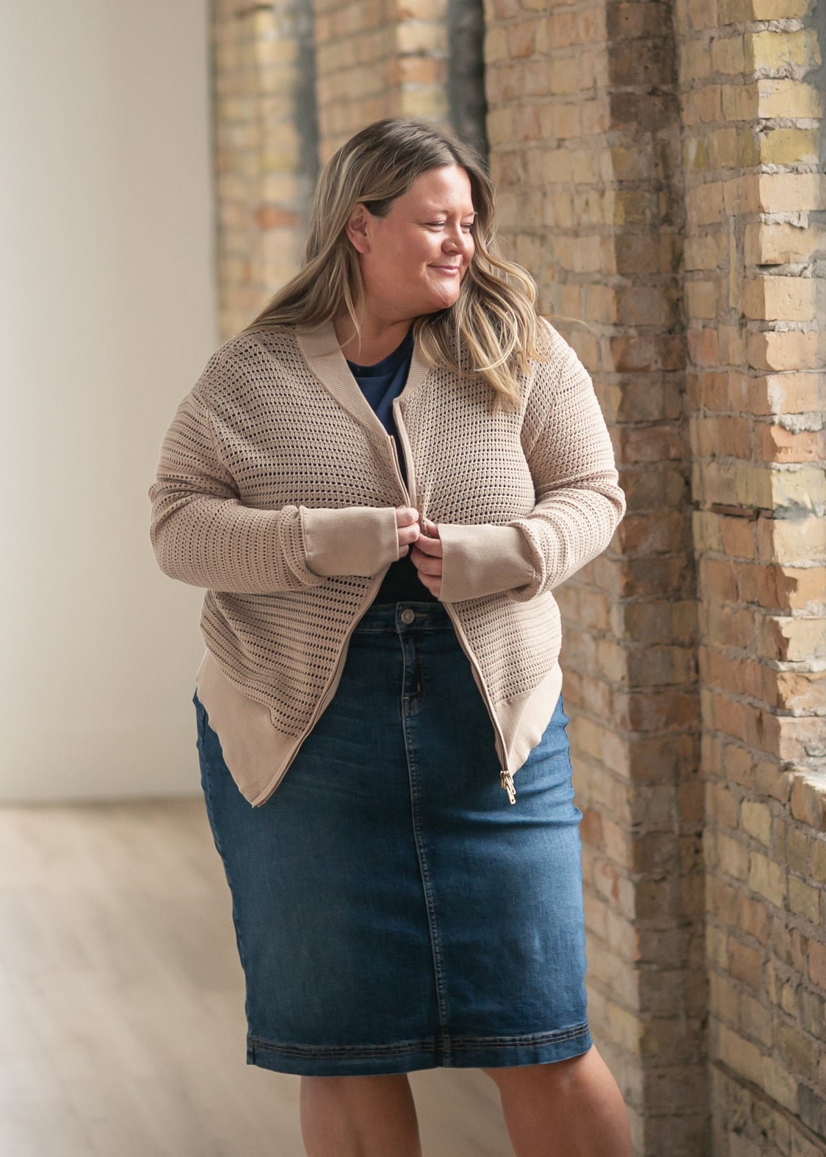 Falda midi vaquera Bryn Dark Wash