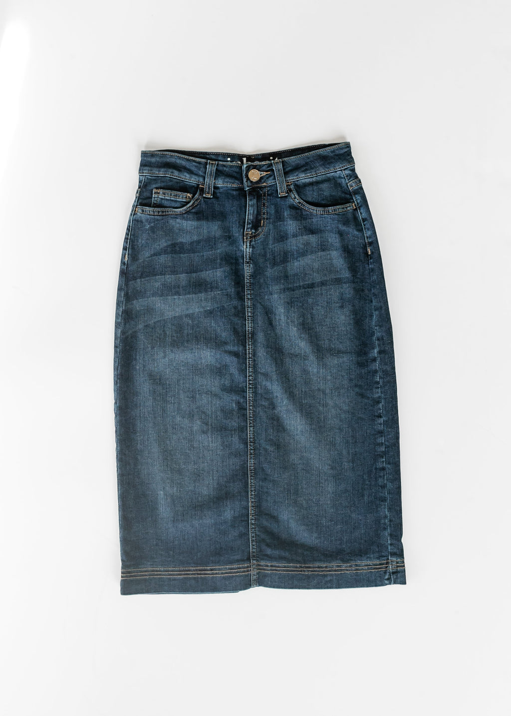 Falda midi vaquera Bryn Dark Wash
