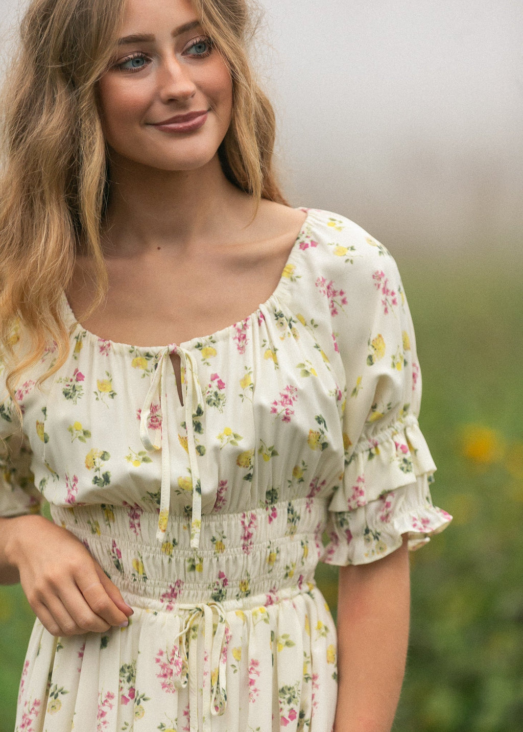 Celine Puff Sleeve Floral Maxi Dress