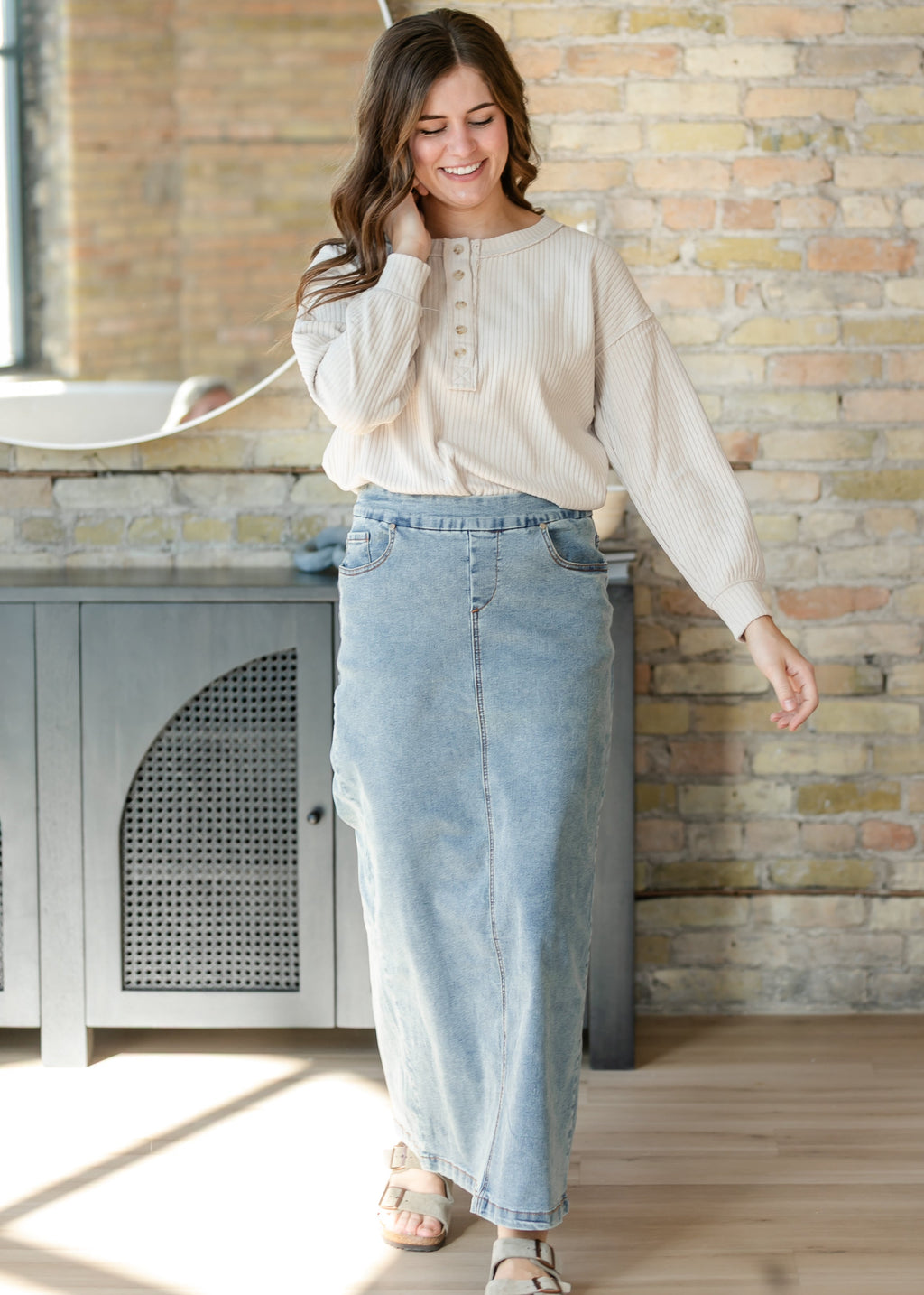 Falda vaquera larga Donna Classic Wash