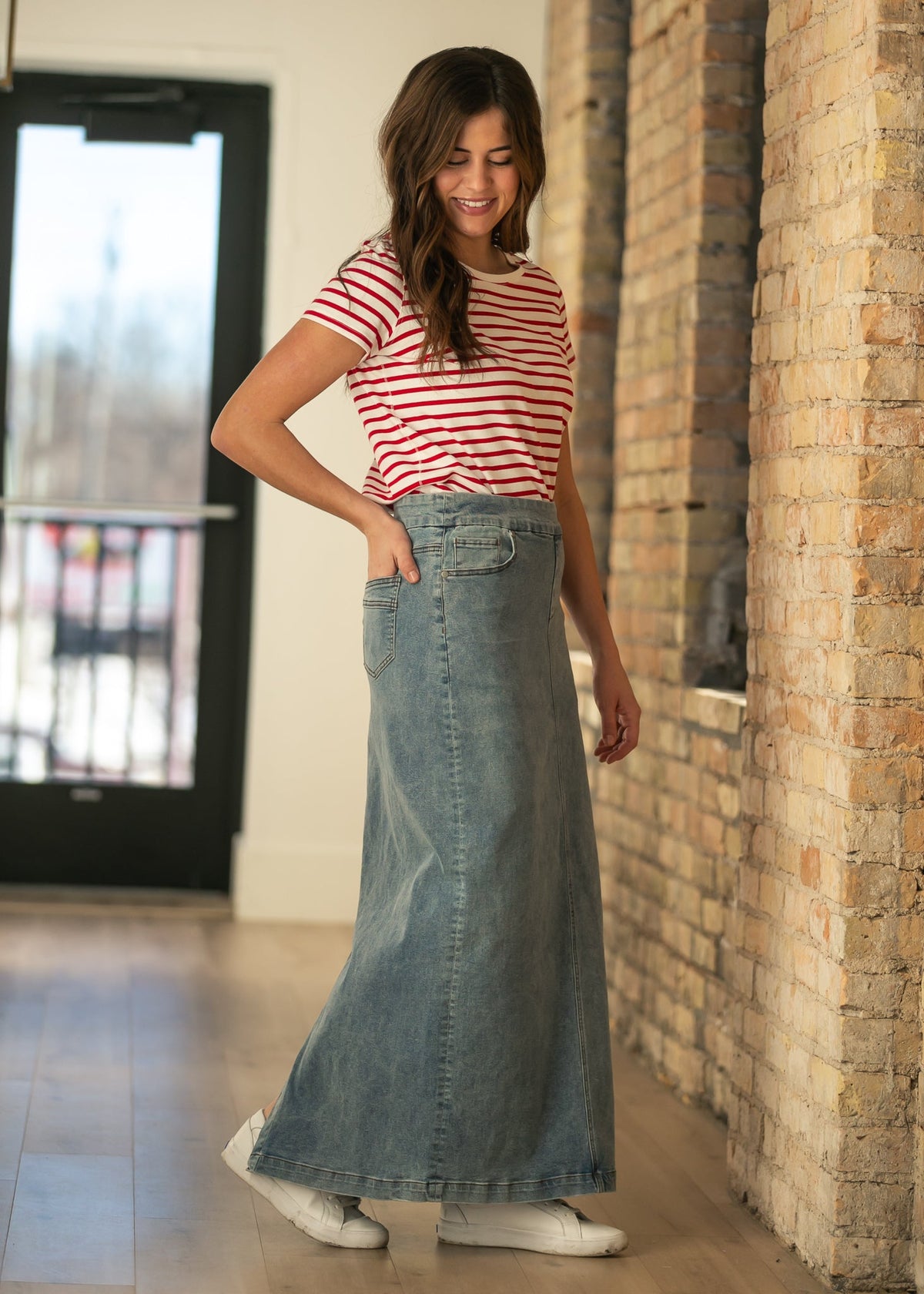 Falda vaquera larga Donna Classic Wash