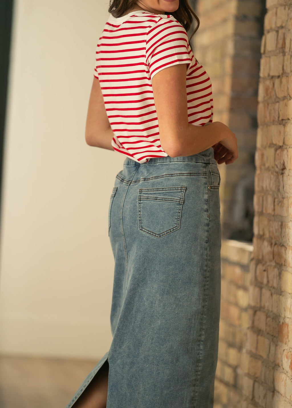 Falda vaquera larga Donna Classic Wash