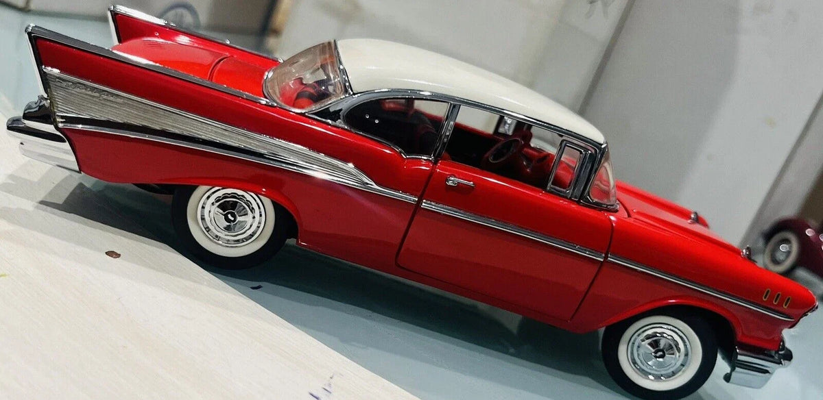 Original photo of Franklin Mint 1957 Chevrolet Bel Air Hardtop Model Car with Box